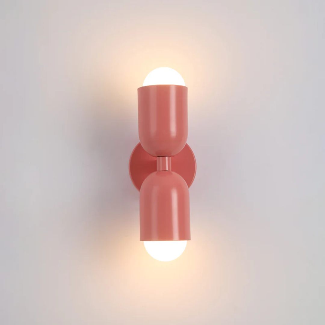 Colorful Dual LED Wall Lamp in Metal Frame