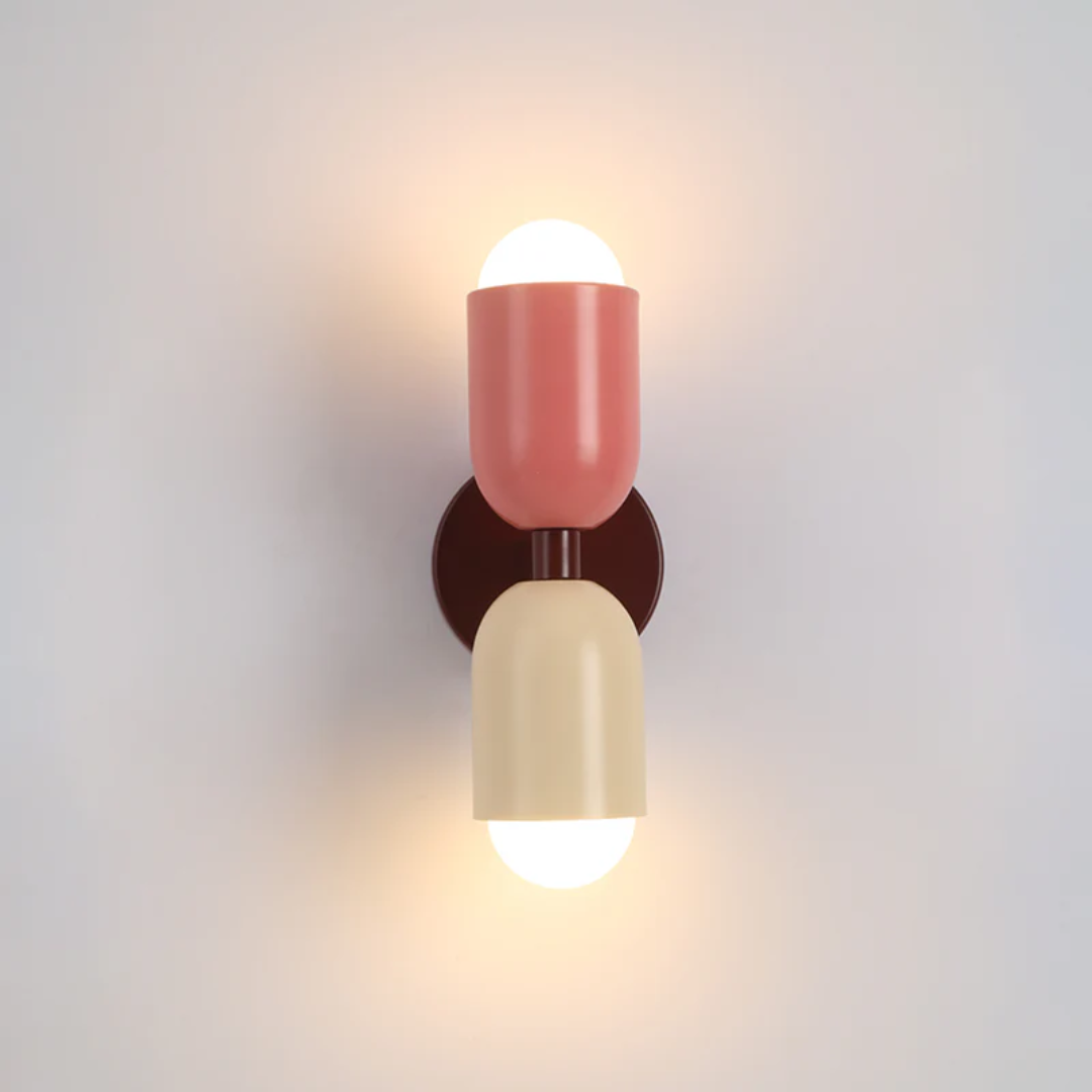 Colorful Dual LED Wall Lamp in Metal Frame