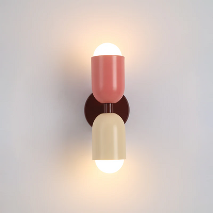 Colorful Dual LED Wall Lamp in Metal Frame