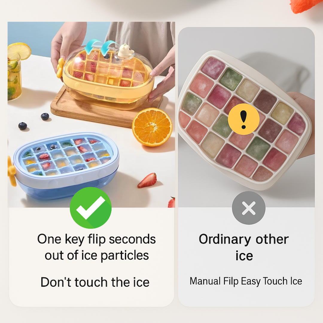 Fun Colorful Ice Cube Tray with Rotating Knob