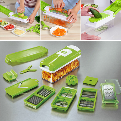 Easy Use 12-in-1 Veggie Chopper with Safety Guard - Yeezlab