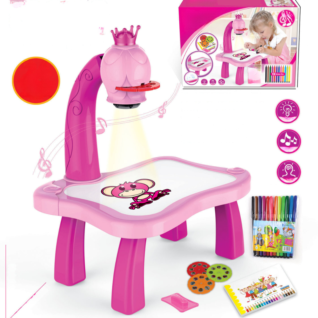 Artistic LED Drawing Table with Built-in Projector
