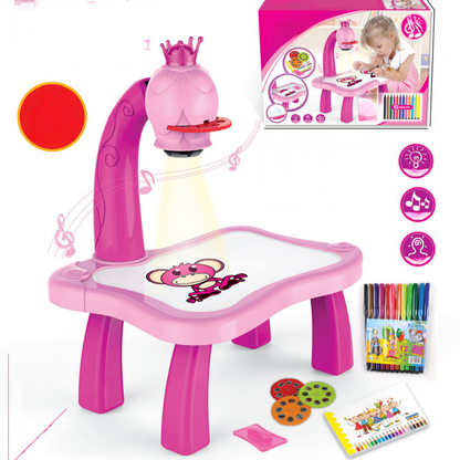 Artistic LED Drawing Table with Built-in Projector