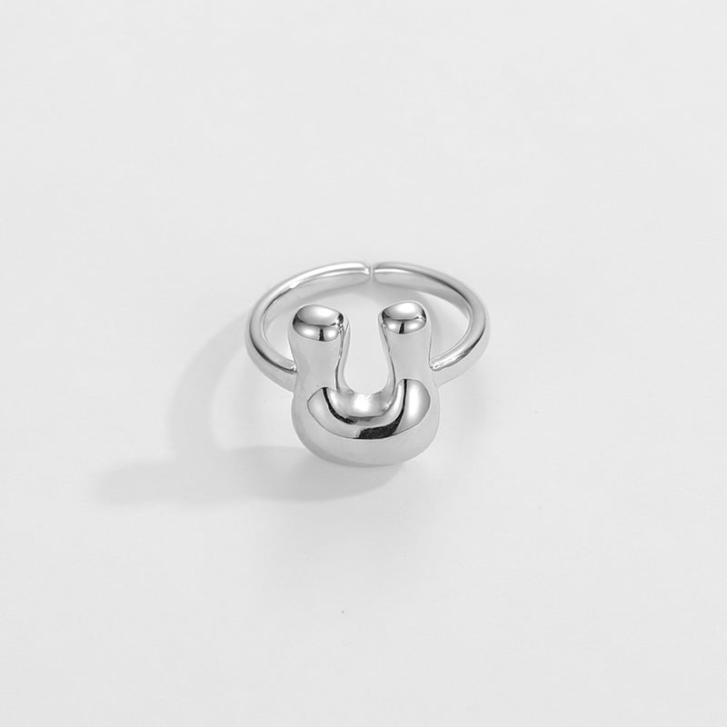 Fashionable Alphabet Initial Ring