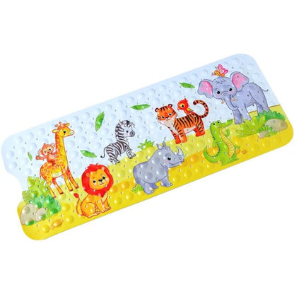 Fun Kids Bath Mat with Suction Cups and Colorful Designs