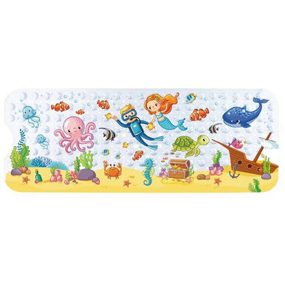 Fun Kids Bath Mat with Suction Cups and Colorful Designs