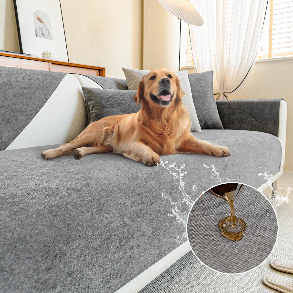 Pet Friendly Fleece Sofa Covers Scratch Resistant