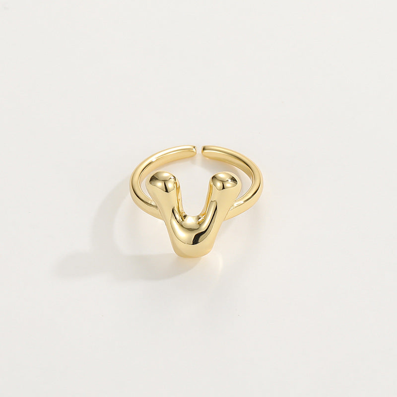 Fashionable Alphabet Initial Ring