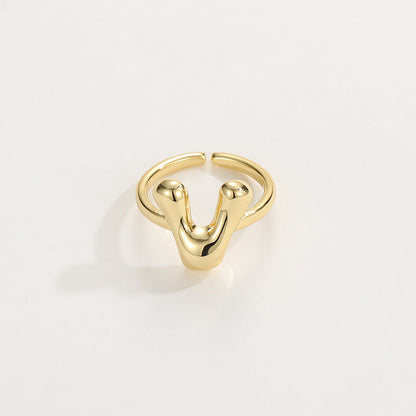 Fashionable Alphabet Initial Ring
