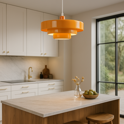 Rustic Metal Pendant Light - Soft Warm LED Lighting