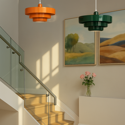Rustic Metal Pendant Light - Soft Warm LED Lighting