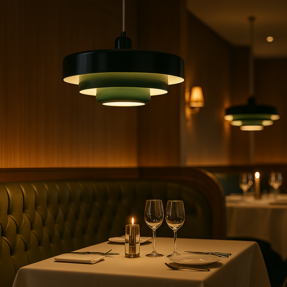 Rustic Metal Pendant Light - Soft Warm LED Lighting