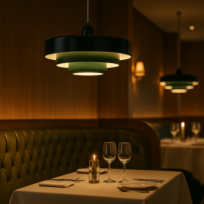Rustic Metal Pendant Light - Soft Warm LED Lighting
