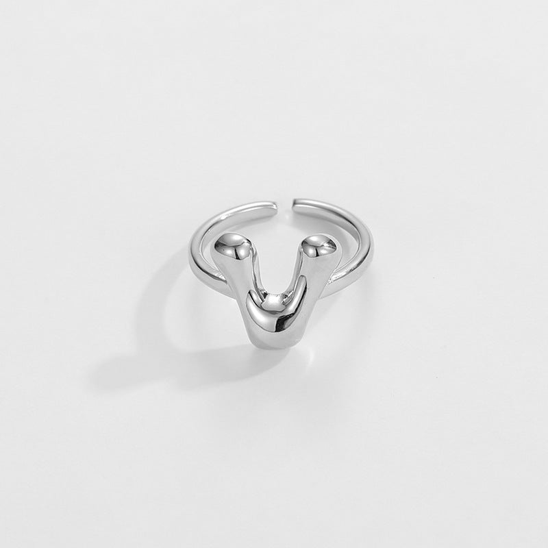 Fashionable Alphabet Initial Ring