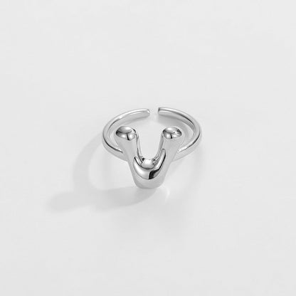 Fashionable Alphabet Initial Ring