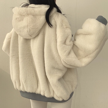 Cozy Reversible Women's Fleece Hooded Jacket