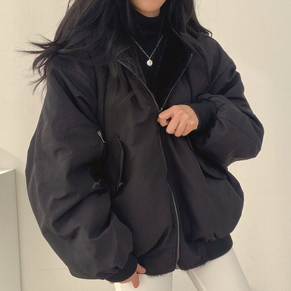 Cozy Reversible Women's Fleece Hooded Jacket