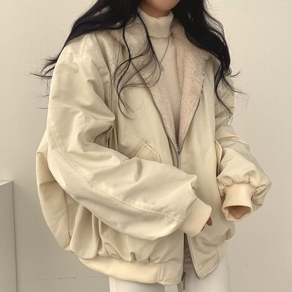 Cozy Reversible Women's Fleece Hooded Jacket