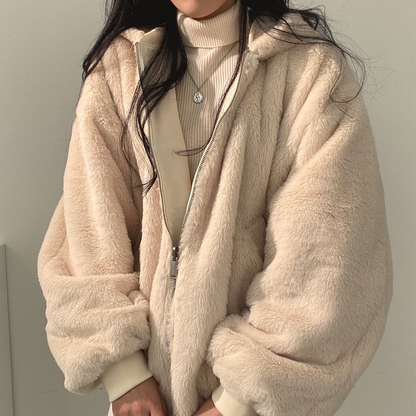 Cozy Reversible Women's Fleece Hooded Jacket