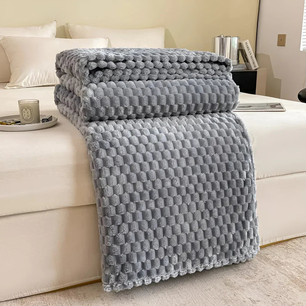 Plush Throw Blanket for Sofa and Bed