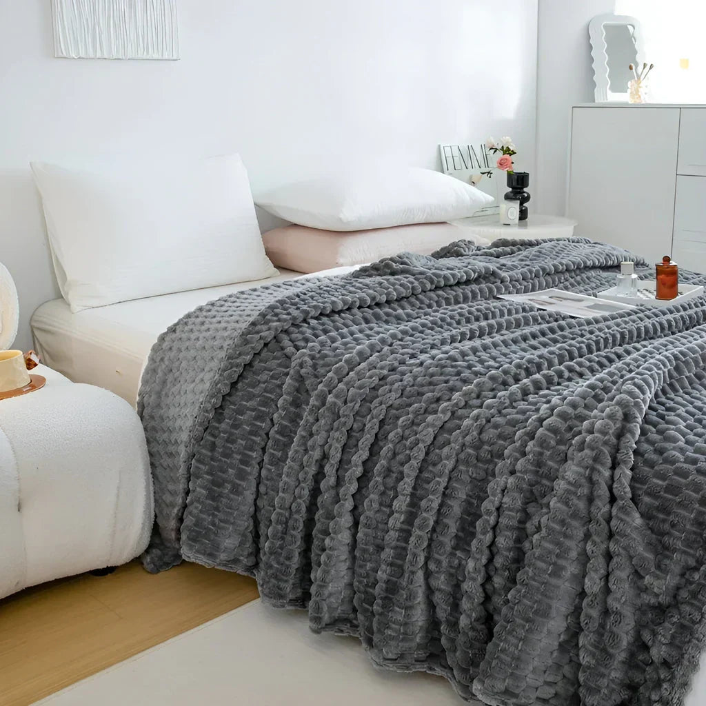 Plush Throw Blanket for Sofa and Bed