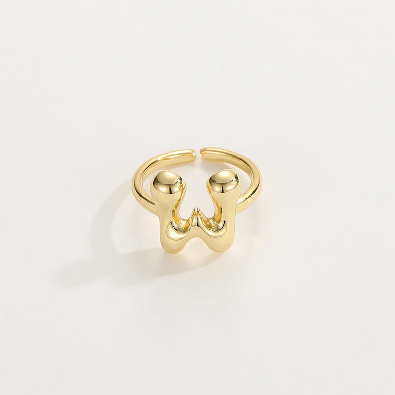Fashionable Alphabet Initial Ring