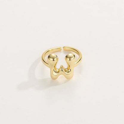 Fashionable Alphabet Initial Ring