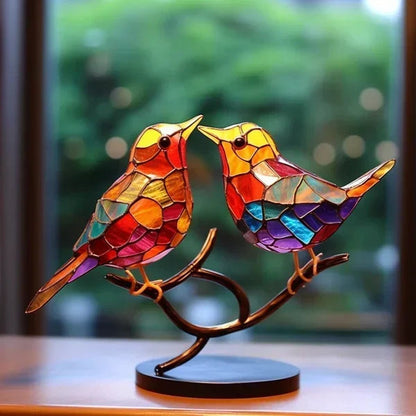 Colorful Glass Birds Figurine Decorations