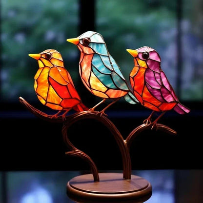 Colorful Glass Birds Figurine Decorations