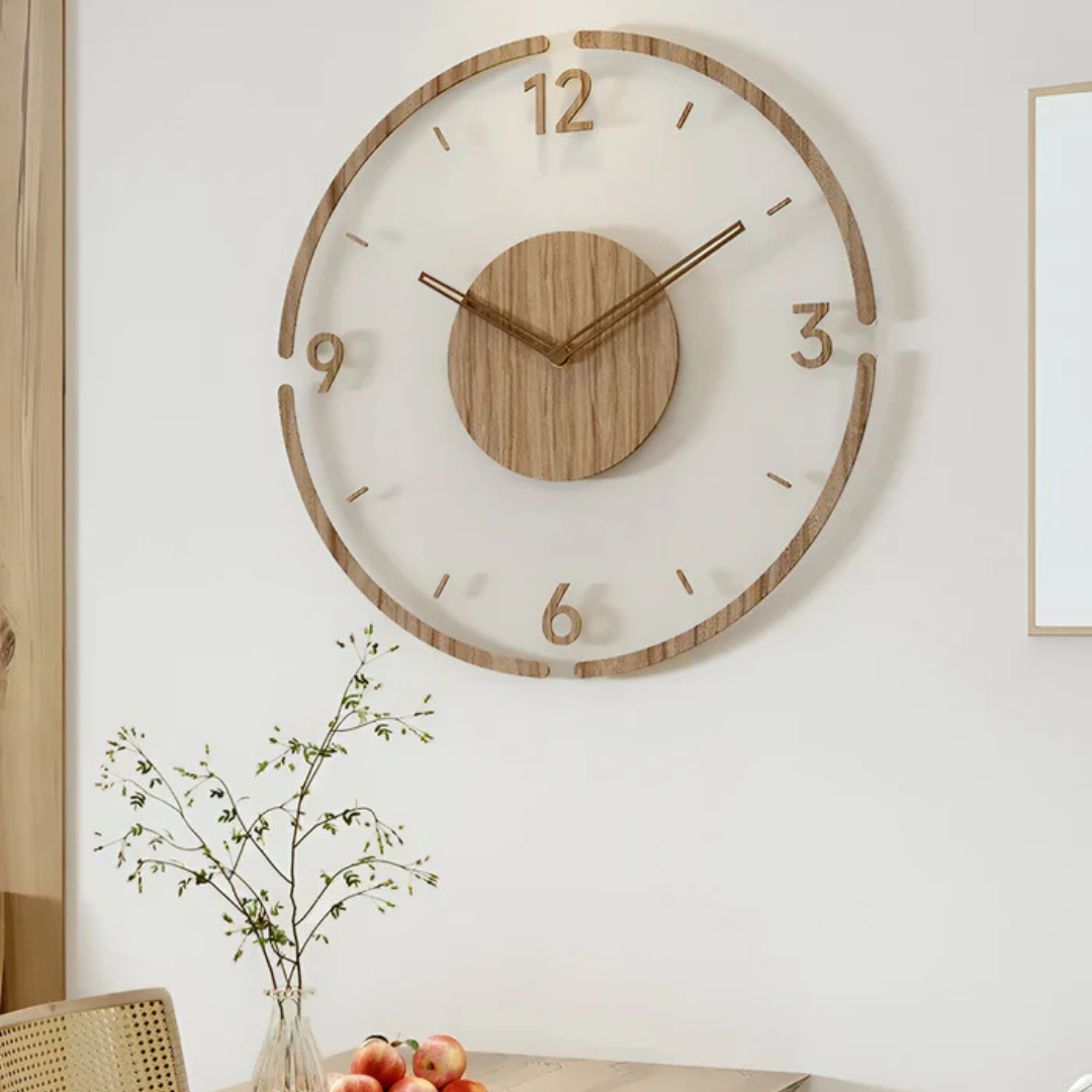 Quiet Wooden Contemporary Wall Clock - Yeezlab
