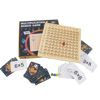 Educational Wooden Math Multiplication Board Game - Yeezlab