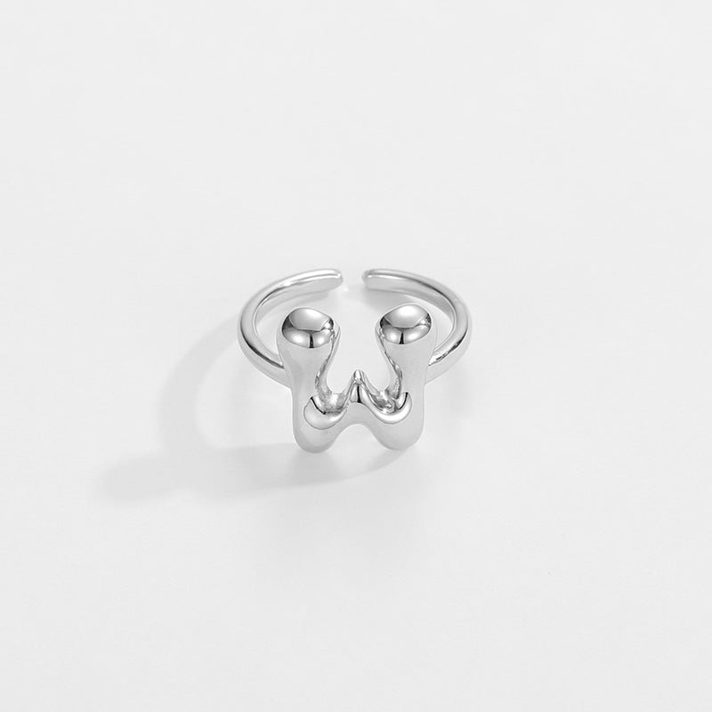 Fashionable Alphabet Initial Ring