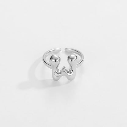 Fashionable Alphabet Initial Ring