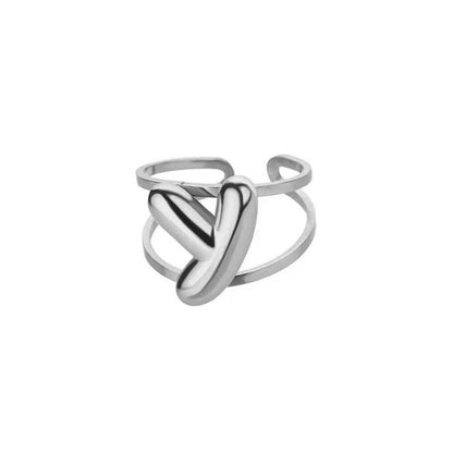 Personalized Open Circle Letter Initial Ring
