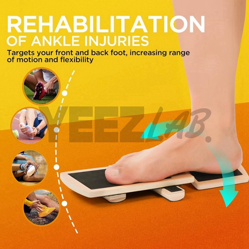 YeezLab™ Single Leg Balance Board – Wooden Ankle Strengthener & Stability Trainer