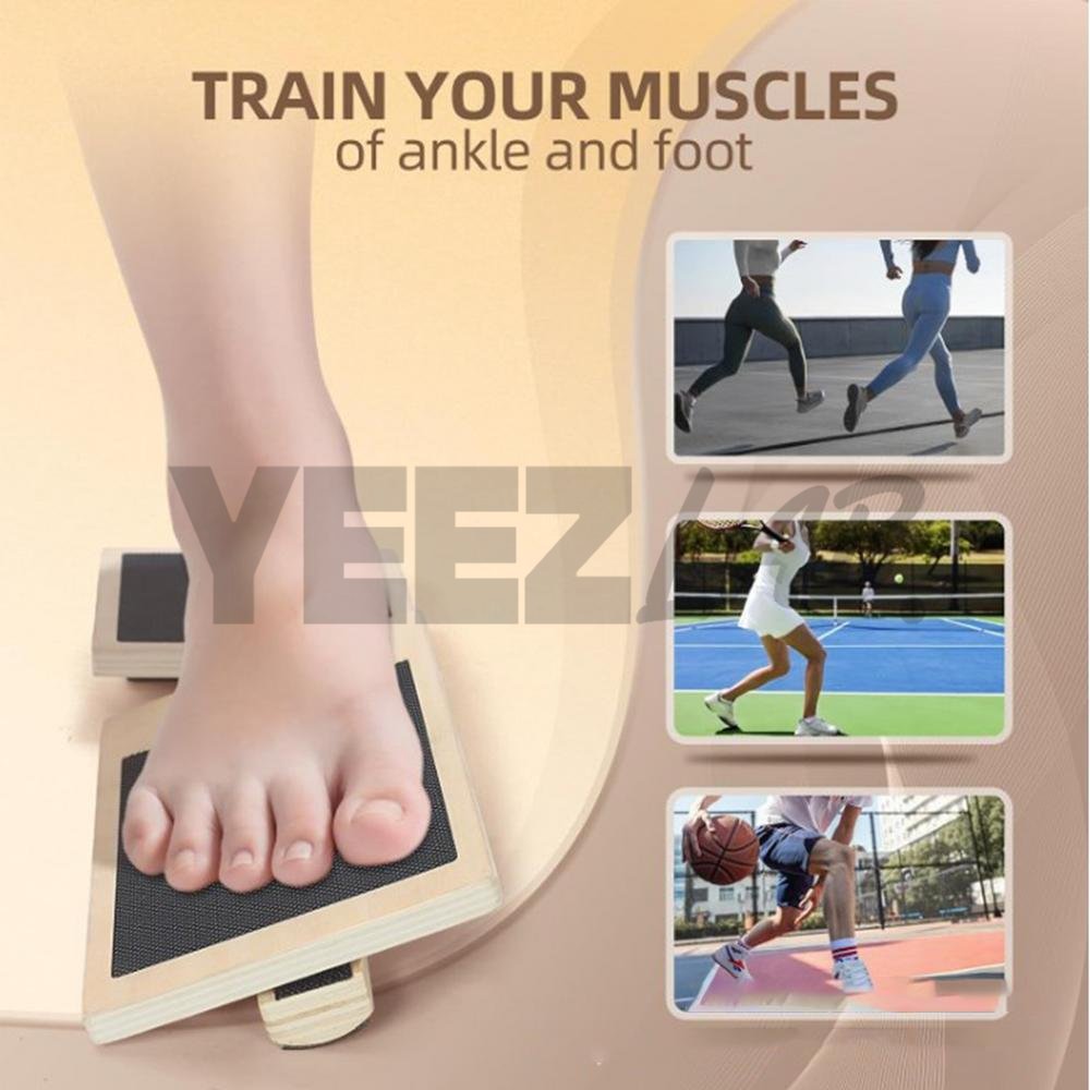 YeezLab™ Single Leg Balance Board – Wooden Ankle Strengthener & Stability Trainer
