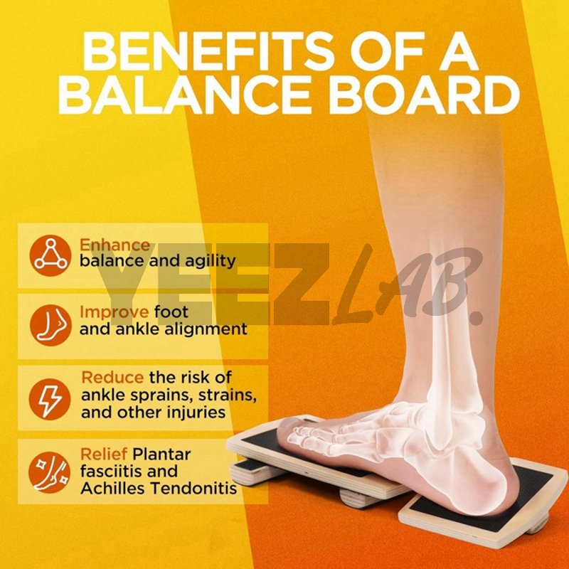 YeezLab™ Single Leg Balance Board – Wooden Ankle Strengthener & Stability Trainer