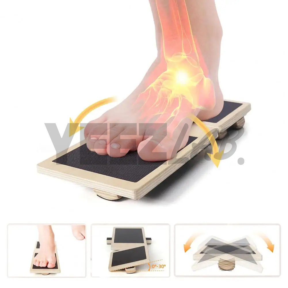 YeezLab™ Single Leg Balance Board – Wooden Ankle Strengthener & Stability Trainer