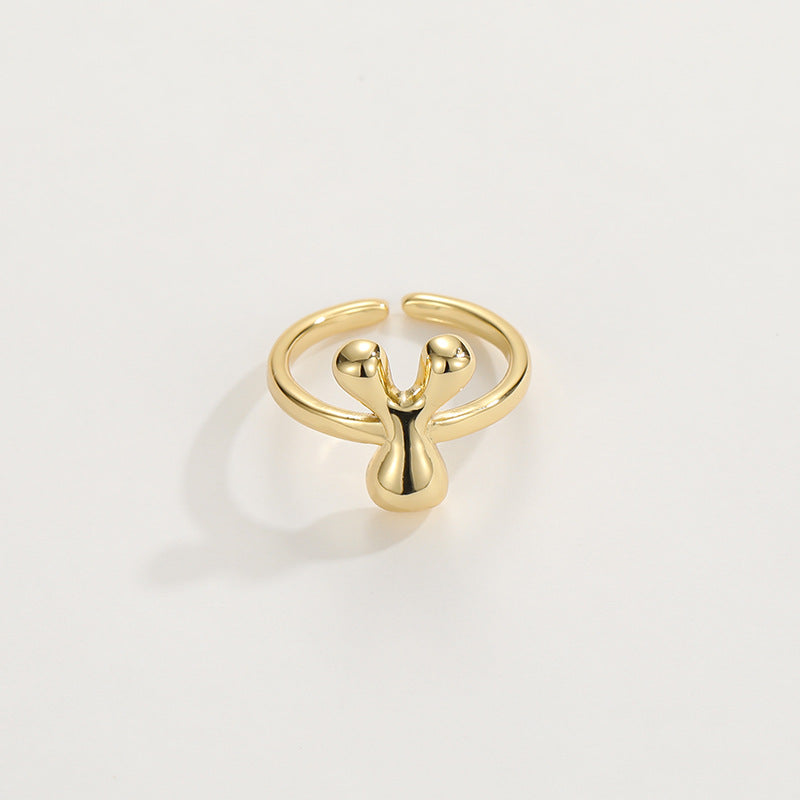 Fashionable Alphabet Initial Ring