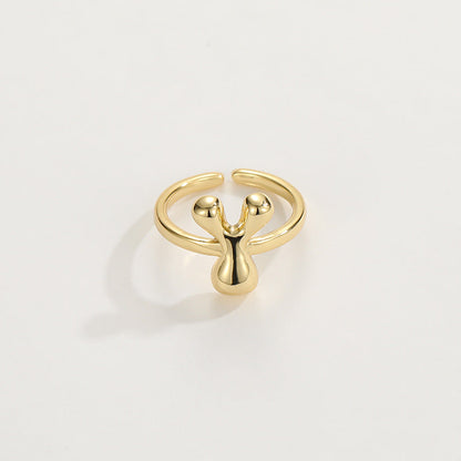 Fashionable Alphabet Initial Ring