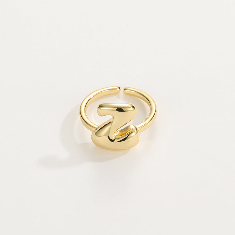 Fashionable Alphabet Initial Ring