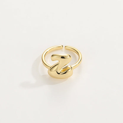 Fashionable Alphabet Initial Ring