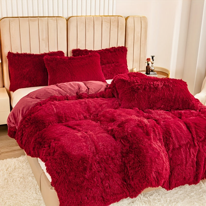 Cozy Fleece Duvet Cover Set with Zipper