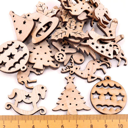 Handcrafted Wooden Festive Holiday Decorations