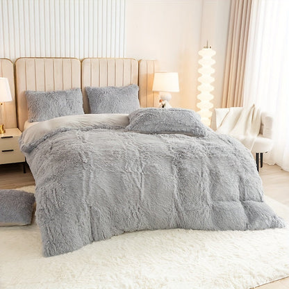 Cozy Fleece Duvet Cover Set with Zipper