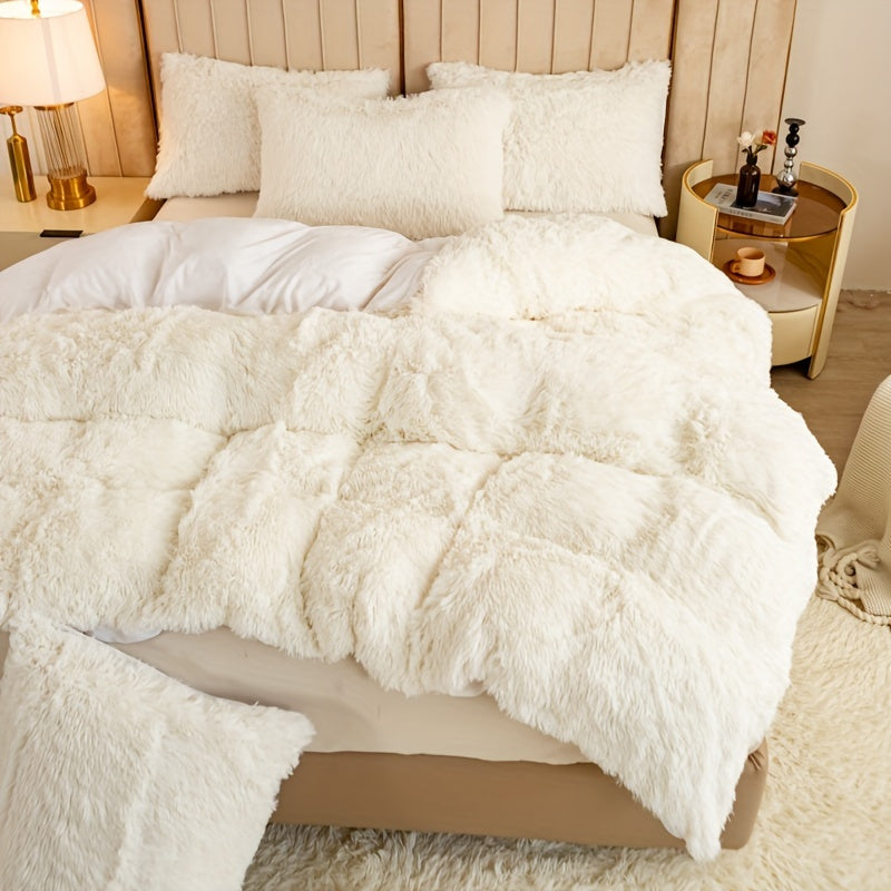 Cozy Fleece Duvet Cover Set with Zipper