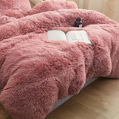 Cozy Fleece Duvet Cover Set with Zipper
