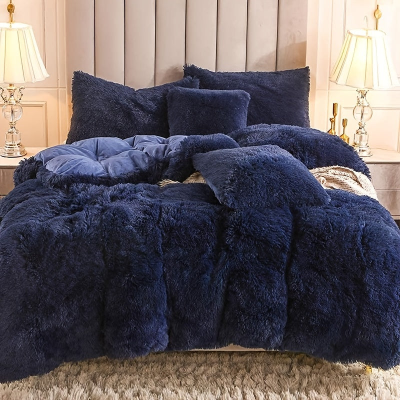 Cozy Fleece Duvet Cover Set with Zipper