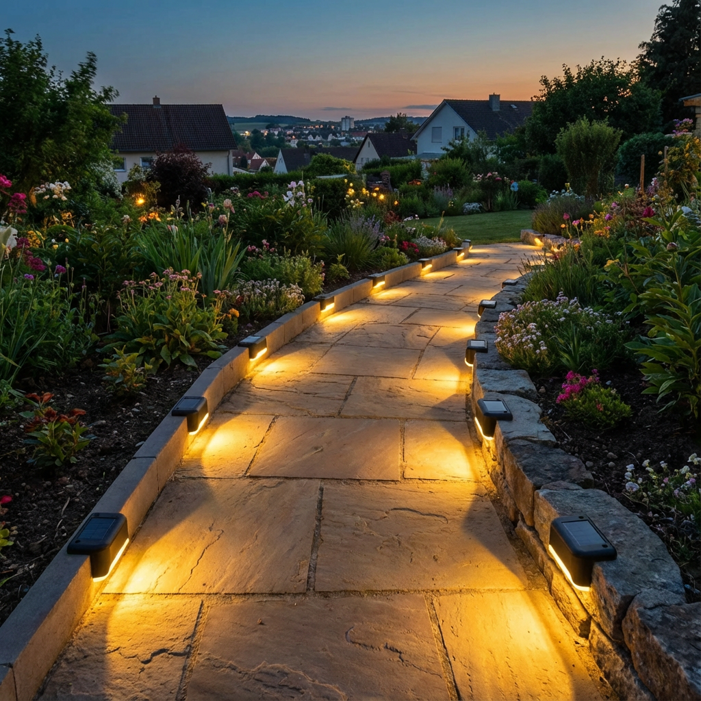 Set of Outdoor Solar Decks and Fence Lights