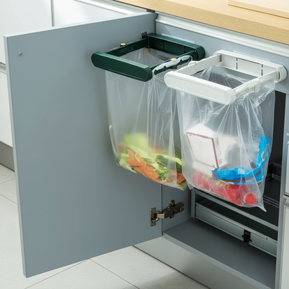 Space-Saving Clip On Kitchen Trash Bag Holder